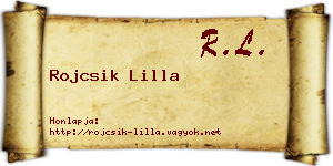 Rojcsik Lilla névjegykártya